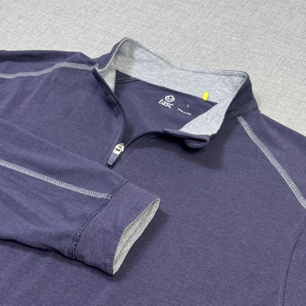 Tasc Carrollton Lightweight Performance 1/4 Zip Pullover Shirt Mens Large Blue